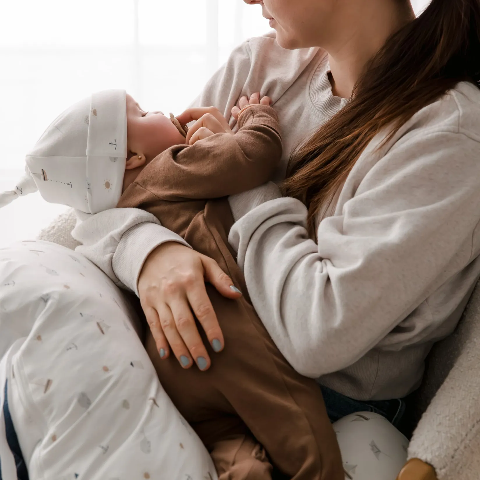 Cushions & Pillows|Breastfeeding>Perlimpinpin Nursing Pillow Bamboo - Ocean