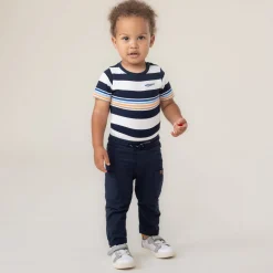 Tops>Nano Ocean Striped Bodysuit 6-24m Ivory