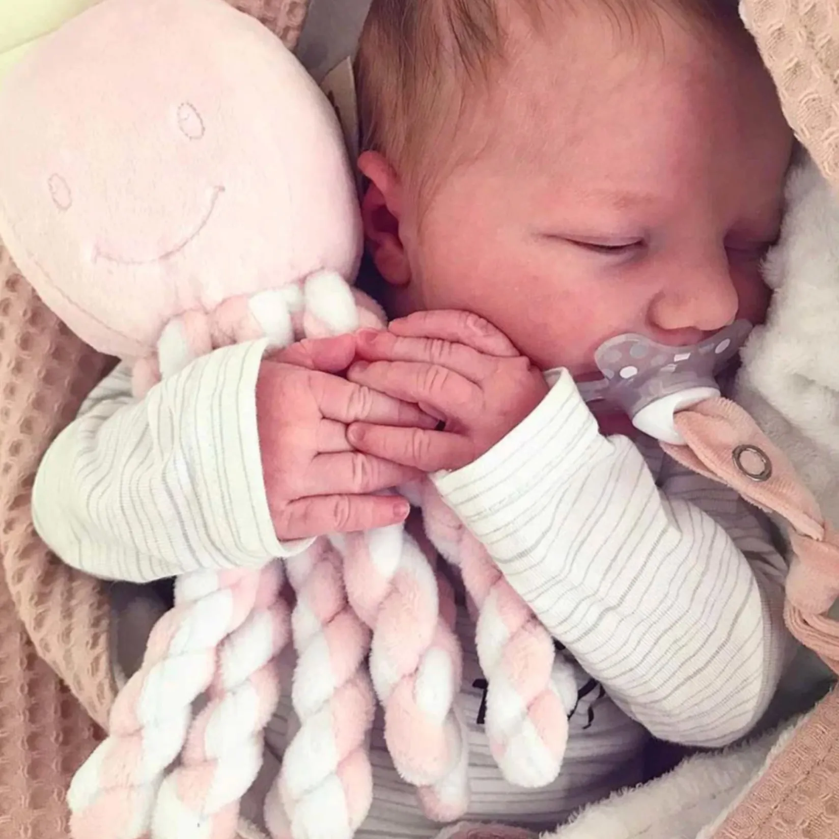 New Octopus Color Coral Pink/ Light Pink Plush Toys