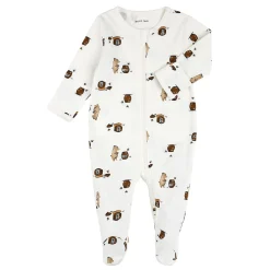 Pajamas|Pajamas>Petit Lem Off-White Honey Bear Sleeper Ivory