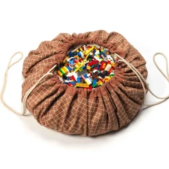 Outlet Organic Grid Brown Storage Bag Storage