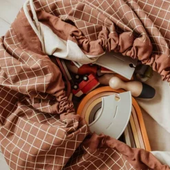 Outlet Organic Grid Brown Storage Bag Storage