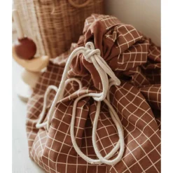 Outlet Organic Grid Brown Storage Bag Storage