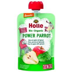 Baby Food & Snacks>Holle Organic Pouch - Power Parrot - Pear with Apple & Spinach (from 6 months)