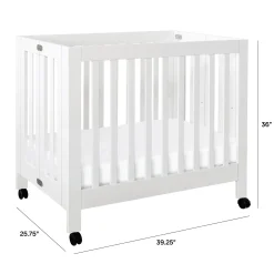 Clearance Origami Mini Crib - White Finish Cribs & Mattresses|Cribs & Mattresses