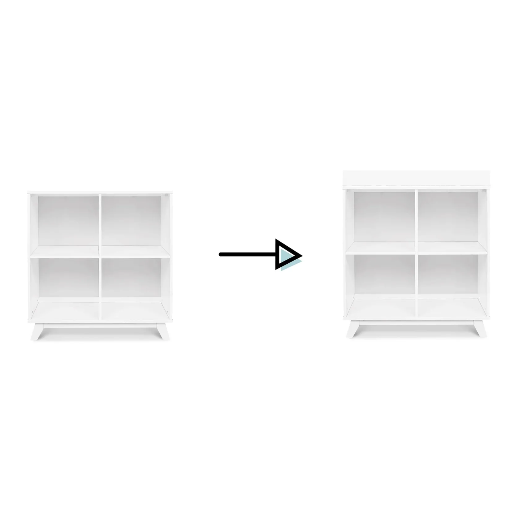 Online Otto Convertible Changing Table and Cubby Bookcase - White Changing Tables
