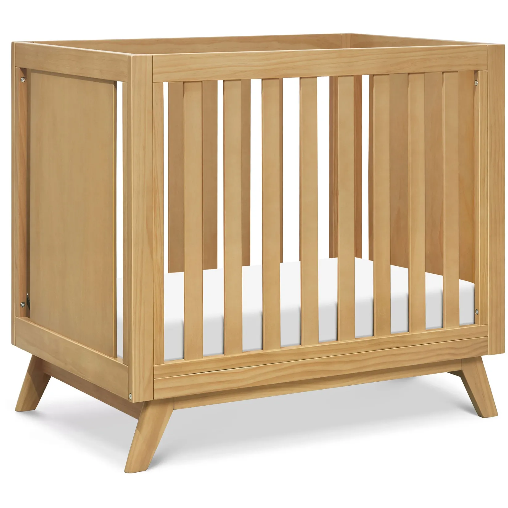 Cribs & Mattresses|Cribs & Mattresses>DaVinci Otto 3-in-1 Convertible Mini Crib with 4" Mattress - Honey