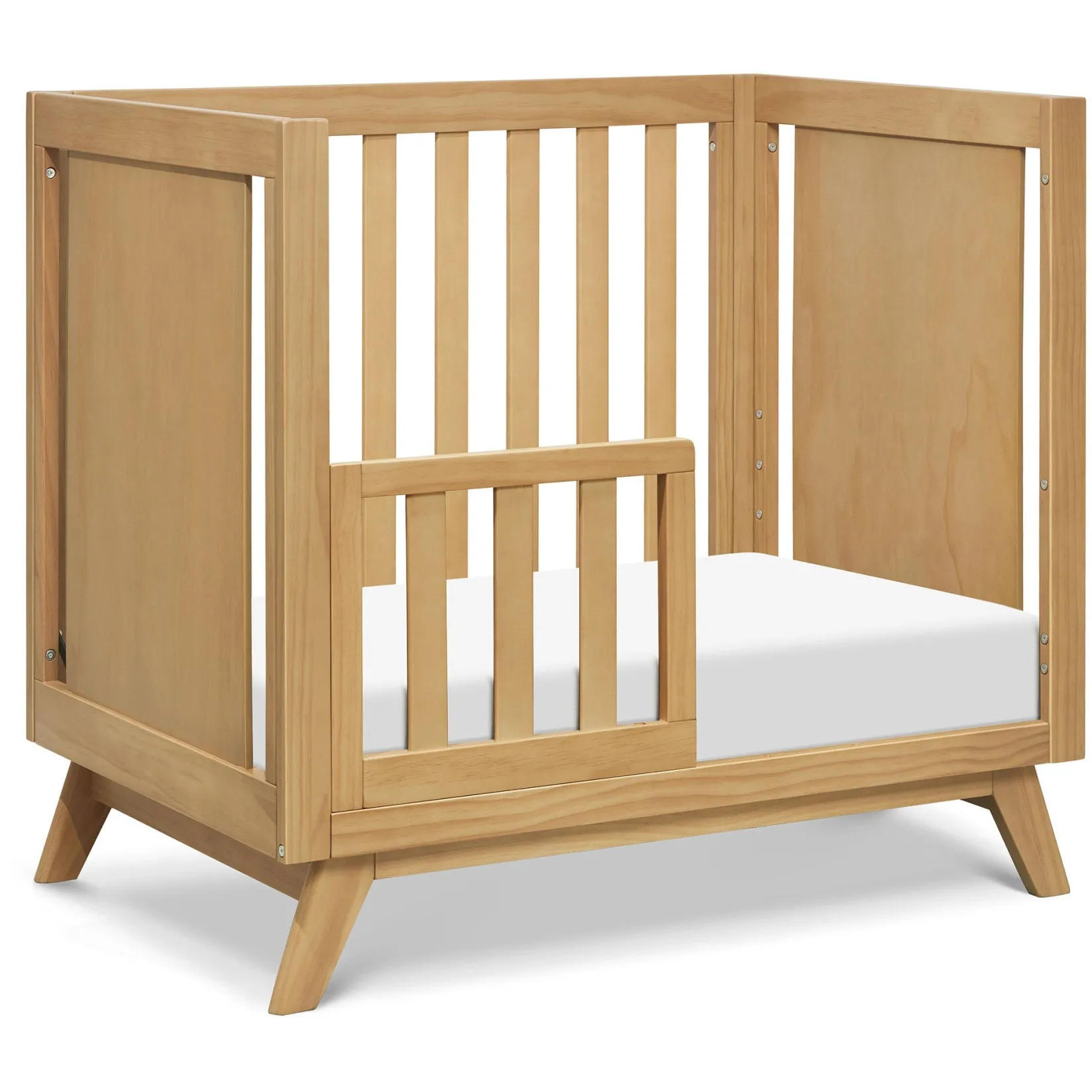 Cribs & Mattresses|Cribs & Mattresses>DaVinci Otto 3-in-1 Convertible Mini Crib with 4" Mattress - Honey