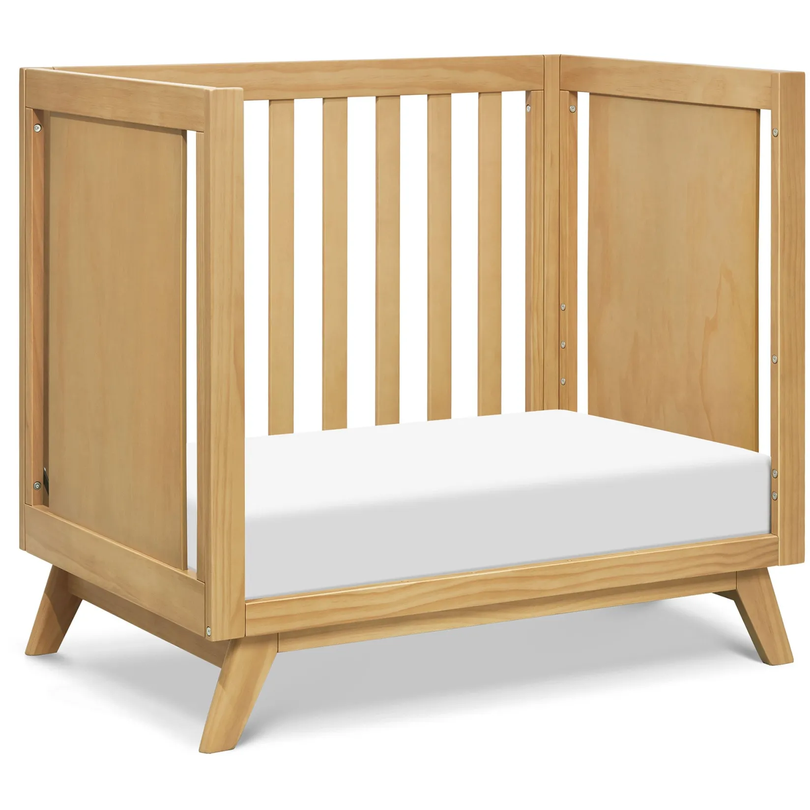 Cribs & Mattresses|Cribs & Mattresses>DaVinci Otto 3-in-1 Convertible Mini Crib with 4" Mattress - Honey