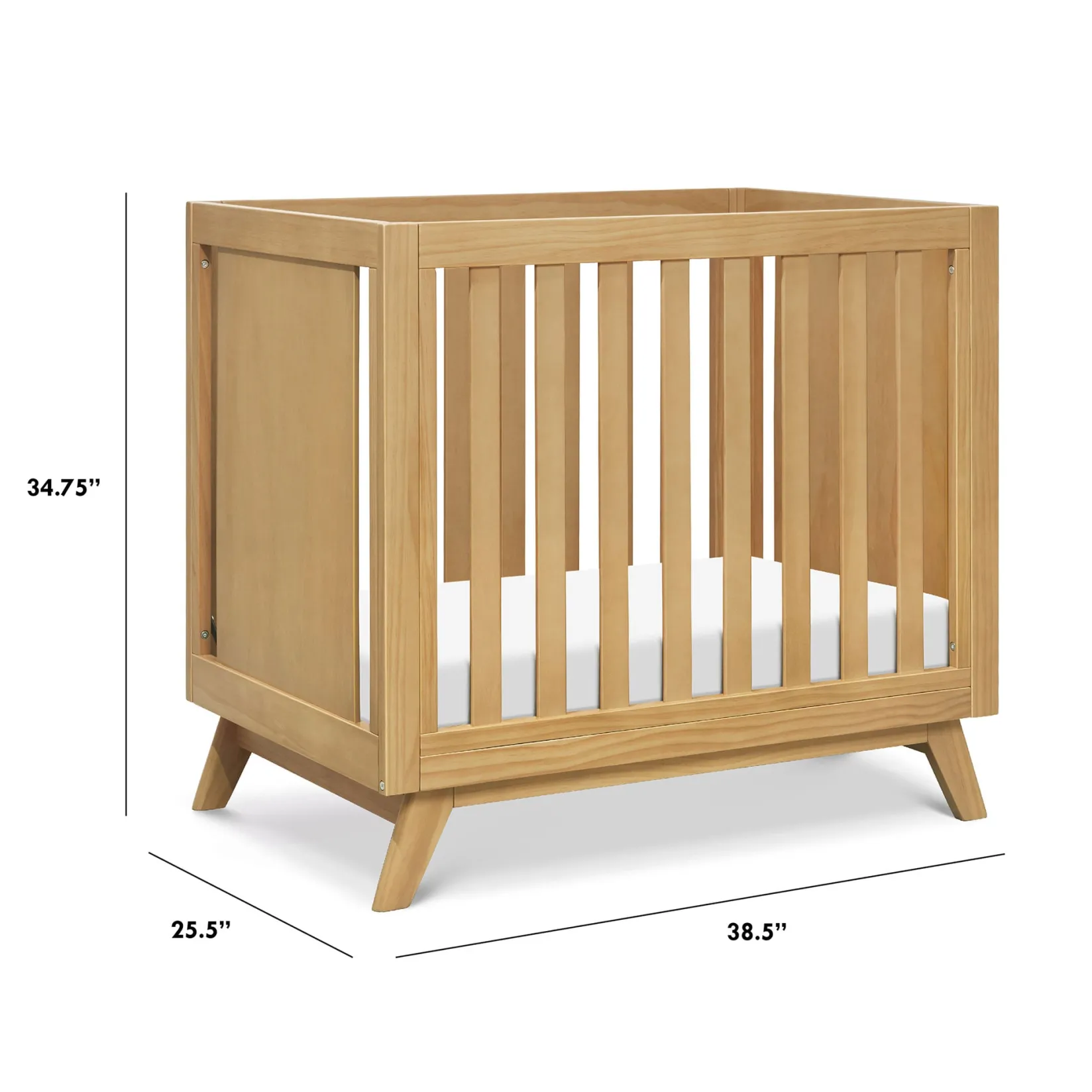 Cribs & Mattresses|Cribs & Mattresses>DaVinci Otto 3-in-1 Convertible Mini Crib with 4" Mattress - Honey