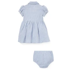 Dresses, Skirts & Outfits>Polo Ralph Lauren Oxford Stripe Dress 6-24m Bleu
