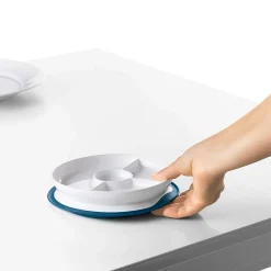 Hot Stick and Stray Suction Divided Plate -Navy Kids Plates & Placemats|Tableware