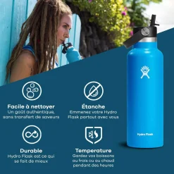 Discount 21oz Standard Mouth with Flex Straw Cap - Black Kids Tableware|Bottles & Insulated Bottles