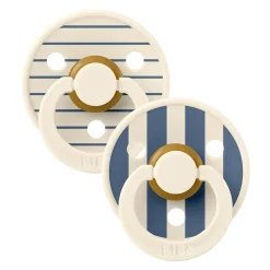 Pacifiers & Clips|Pacifiers & Clips>Bibs Pacifier 6-18m (2) - Studio Ivory Steel Blue Mix (Size 2)