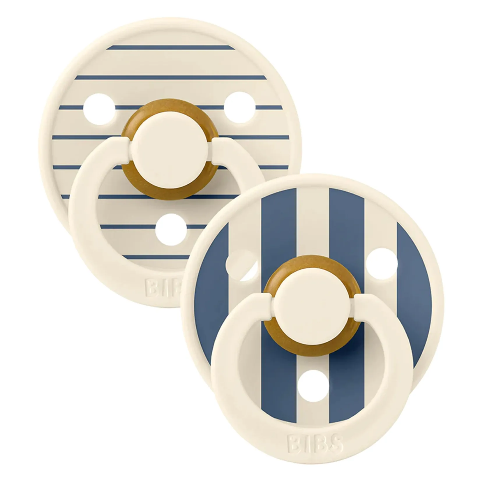 Pacifiers & Clips|Pacifiers & Clips>Bibs Pacifier 6-18m (2) - Studio Ivory Steel Blue Mix (Size 2)