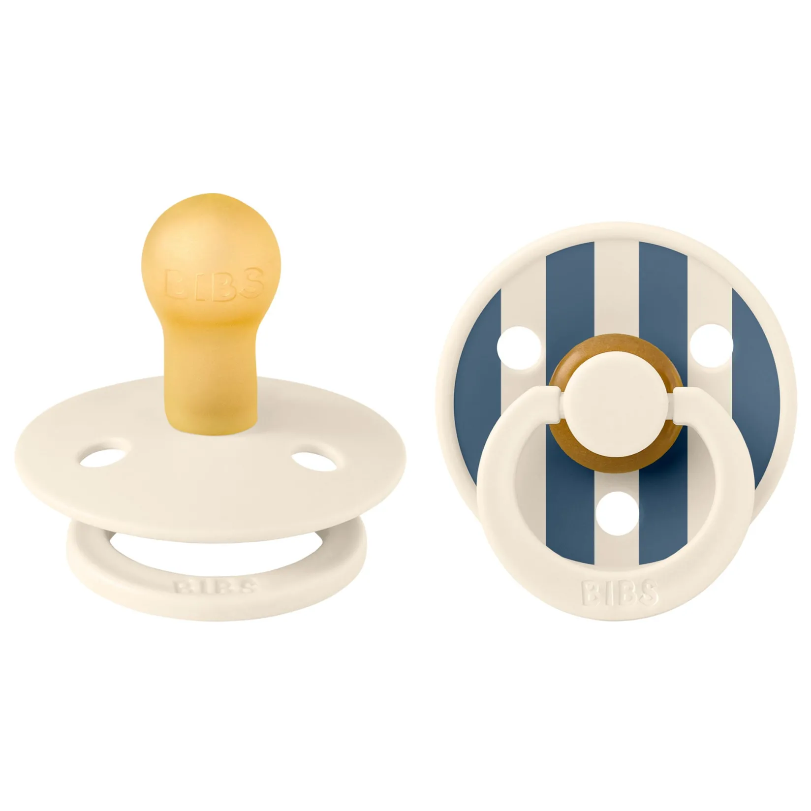 Pacifiers & Clips|Pacifiers & Clips>Bibs Pacifier 6-18m (2) - Studio Ivory Steel Blue Mix (Size 2)