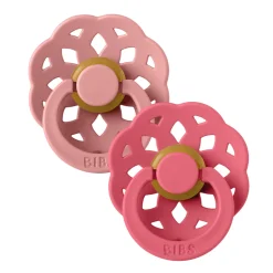 Pacifiers & Clips|Pacifiers & Clips>Bibs Pacifier Boheme (2) 0-6m - Dusty Pink/Coral (Size 1)