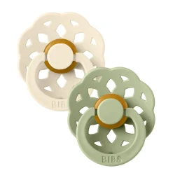 Pacifiers & Clips|Pacifiers & Clips>Bibs Pacifier Boheme (2) 0-6m - Ivory / Sage (Size 1)