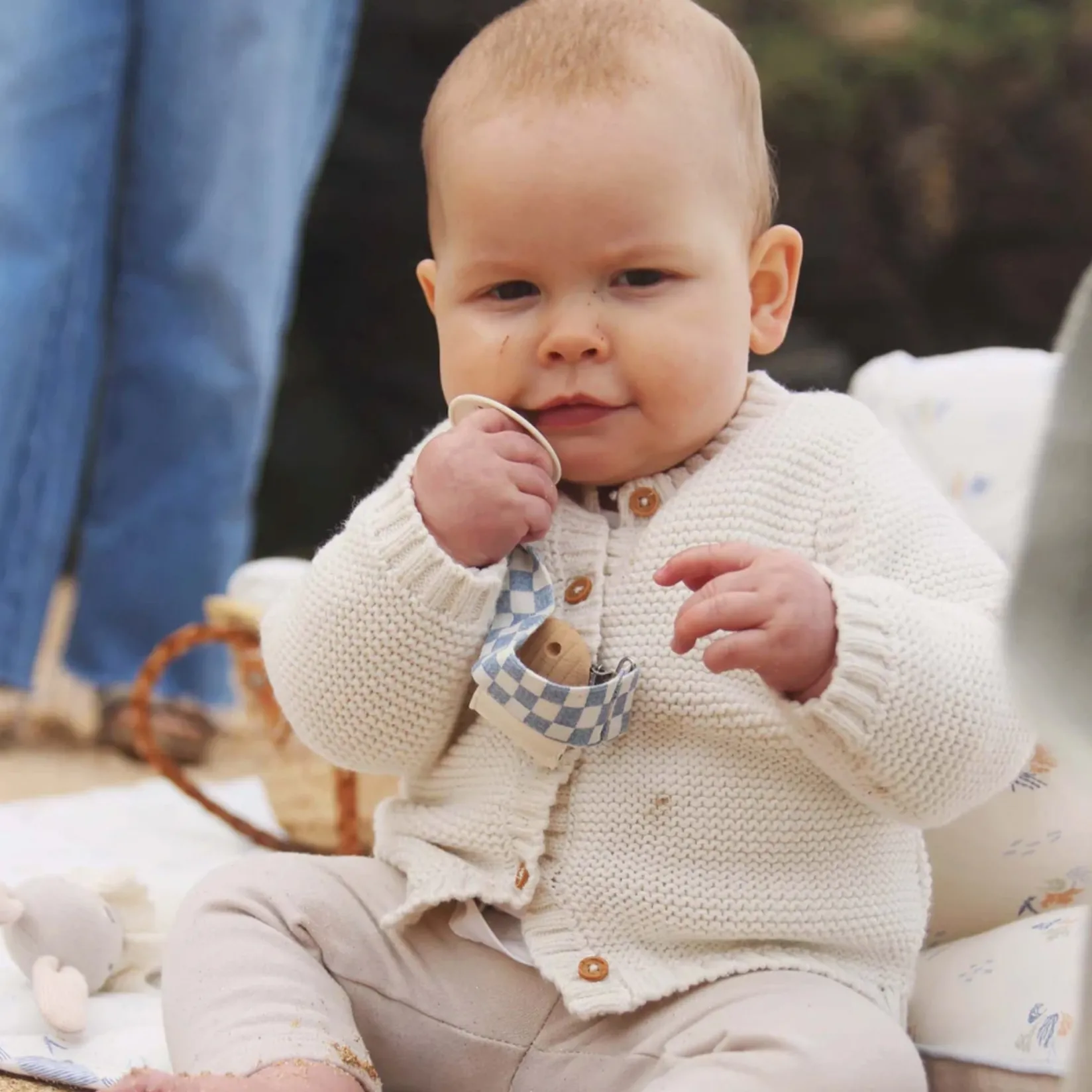 Pacifiers & Clips|Pacifiers & Clips>Avery Row Pacifier Clip - Waves