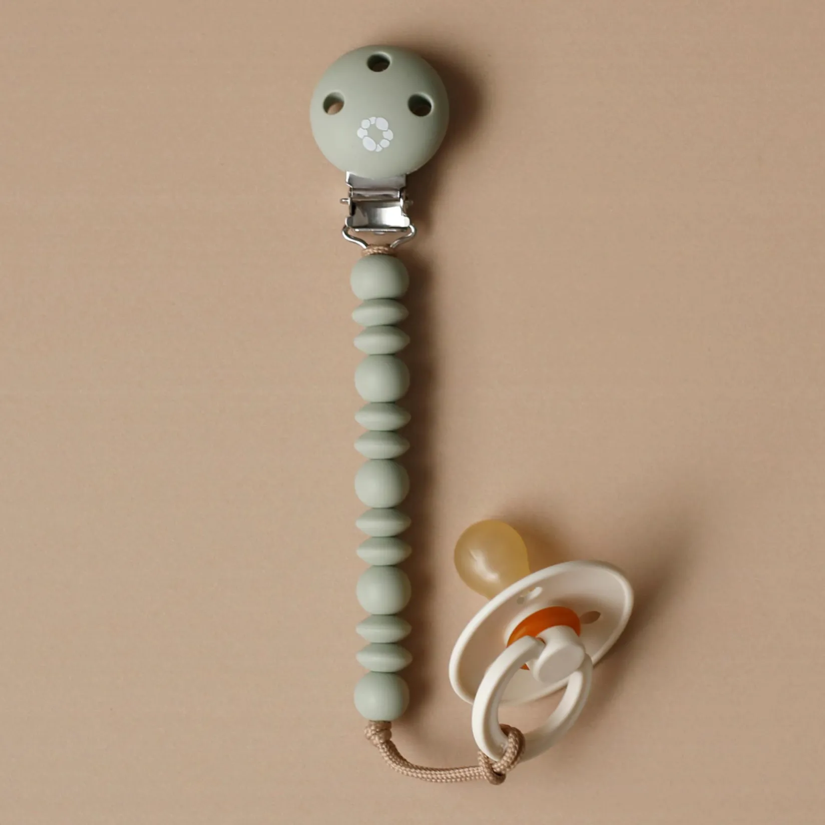 Pacifiers & Clips|Pacifiers & Clips>Bulle Pacifier Clip Halo - Off Sage