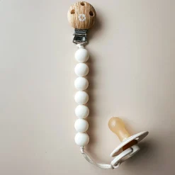 Pacifiers & Clips|Pacifiers & Clips>Bulle Pacifier-Clip Moon Wood White