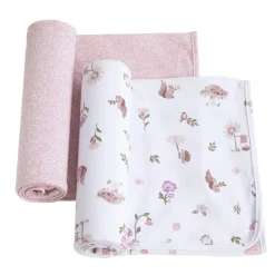 Blankets|Blankets>Living Textiles 2-pack Jersey Swaddle - Mushroom House