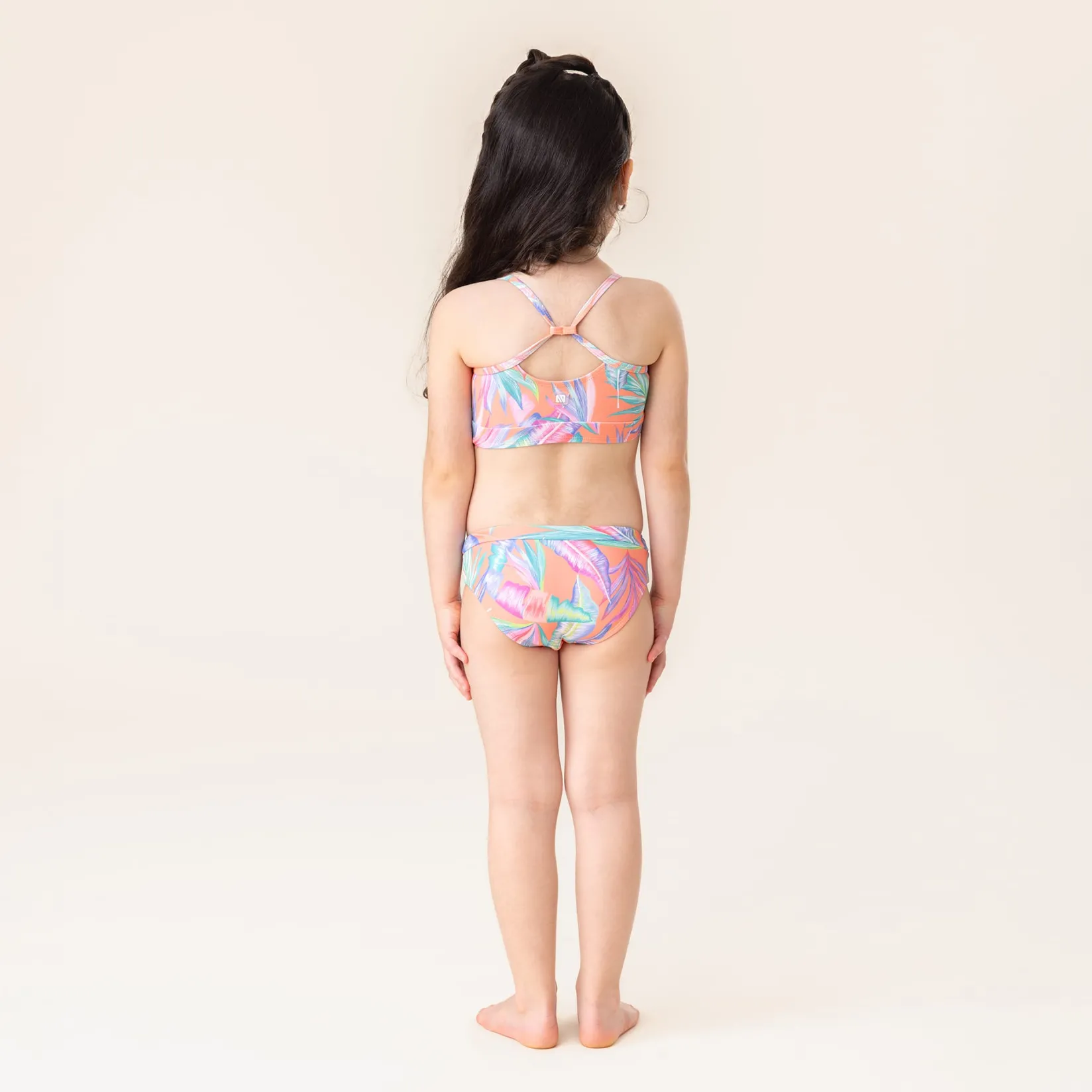 Swimsuits>Nano Palm Tree Bikini 4-14 Coral