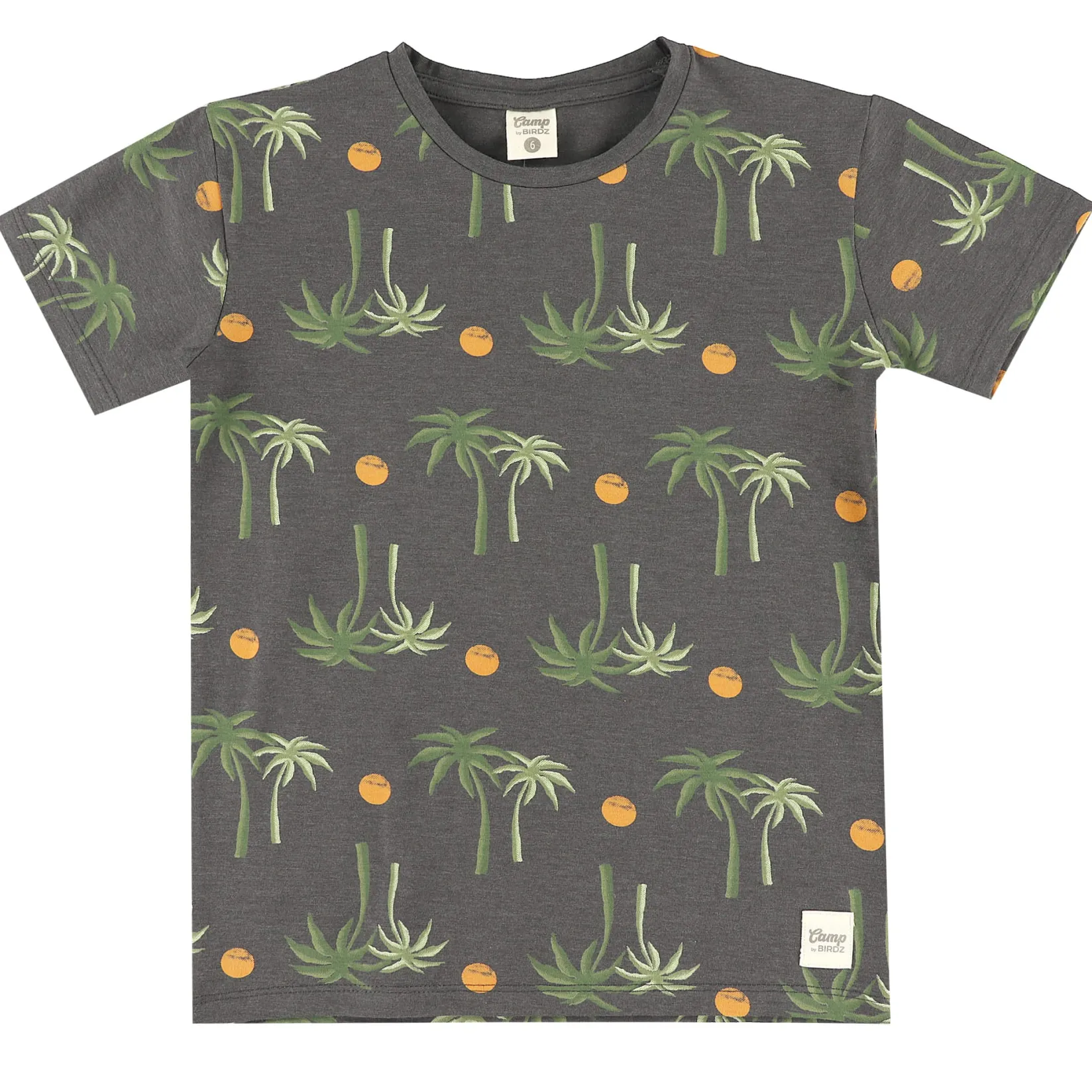 Tops>Camp by Birdz Palm T-shirt 2-8y Charcoal
