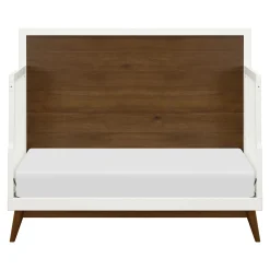 Discount Palma Mid-Century 4-in-1 Convertible Crib with Toddler Bed Conversion - Warm White / Natural Walnut Cribs & Mattresses|Cribs & Mattresses