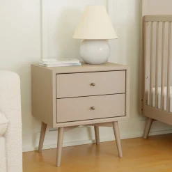 Nightstands>Babyletto Palma Nightstand with USB Port Assembled - Taupe