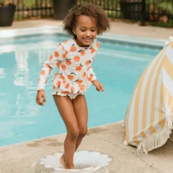 Swimsuits>Petit Lem Peaches 2 Piece Long Sleeve Swimsuit 2-5y Ivory