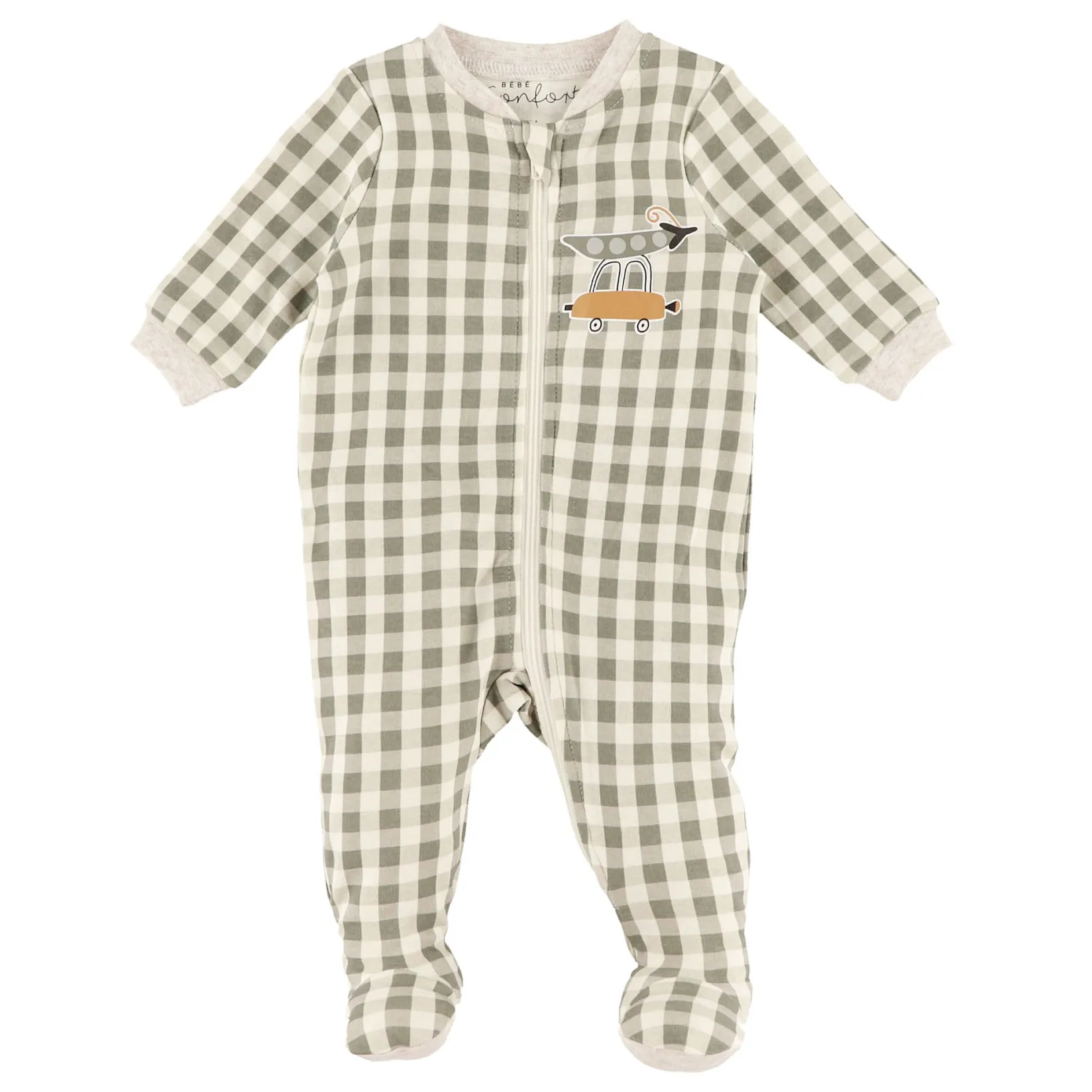 Outlet Peas Gingham Pajamas 0-30m BOY Pajamas|Pajamas