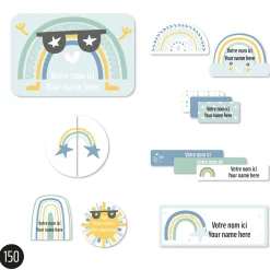 Personalized Name Labels|Personalized Name Labels>Clement - Impressions Peel And Stick Name Labels Rainbow - Blue