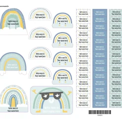 Personalized Name Labels|Personalized Name Labels>Clement - Impressions Peel And Stick Name Labels Rainbow - Blue