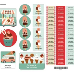 Clearance Peel And Stick Name Labels – Ice Cream Kids Personalized Name Labels|Personalized Name Labels