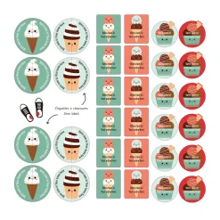 Clearance Peel And Stick Name Labels – Ice Cream Kids Personalized Name Labels|Personalized Name Labels