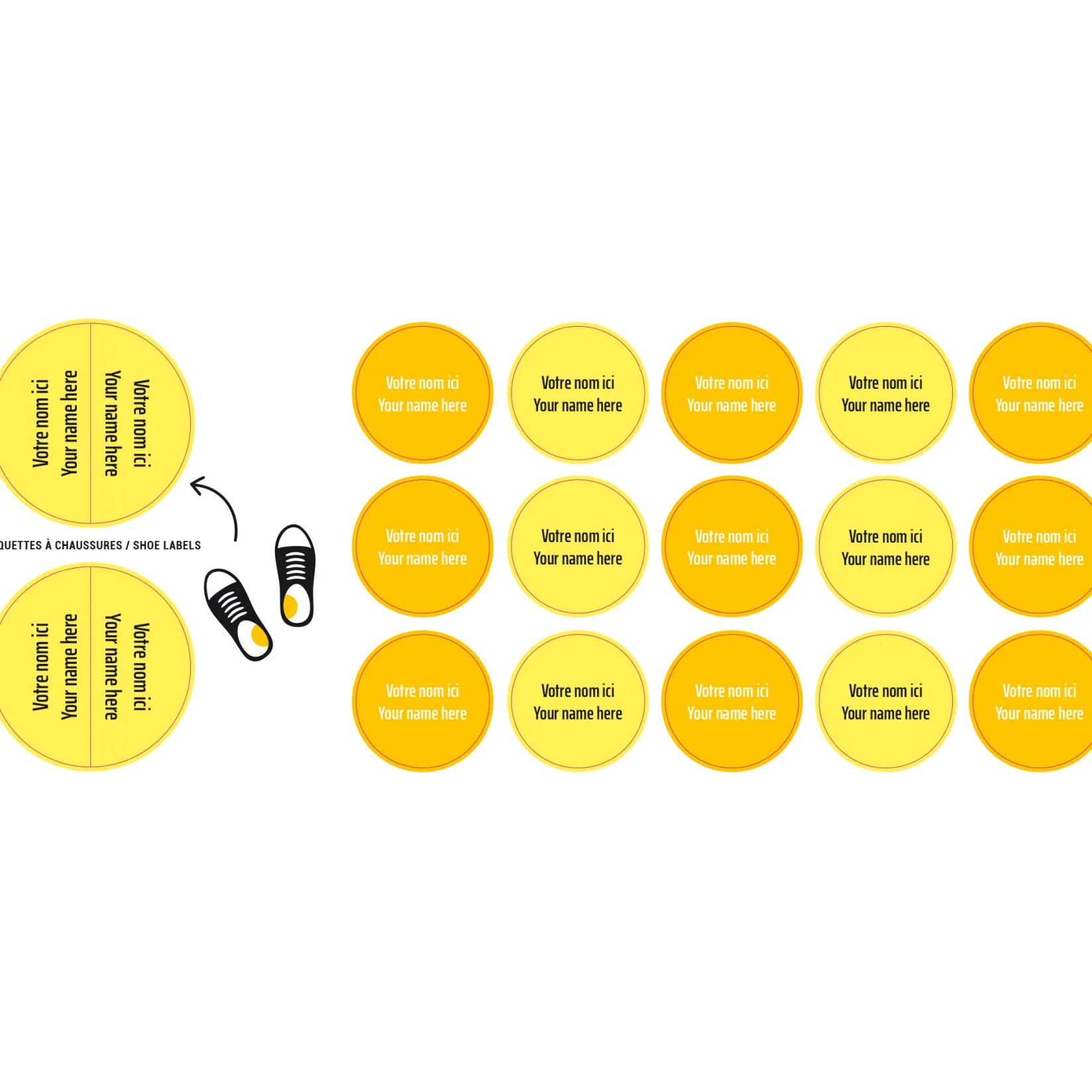 New Peel And Stick Name Labels Mini - Yellow Kids Personalized Name Labels|Personalized Name Labels