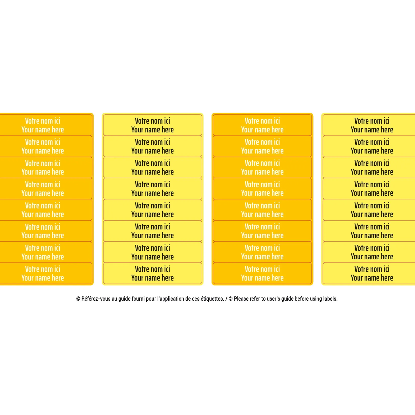 New Peel And Stick Name Labels Mini - Yellow Kids Personalized Name Labels|Personalized Name Labels
