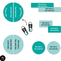Online Peel And Stick Name Labels Mini - Turquoise Kids Personalized Name Labels|Personalized Name Labels