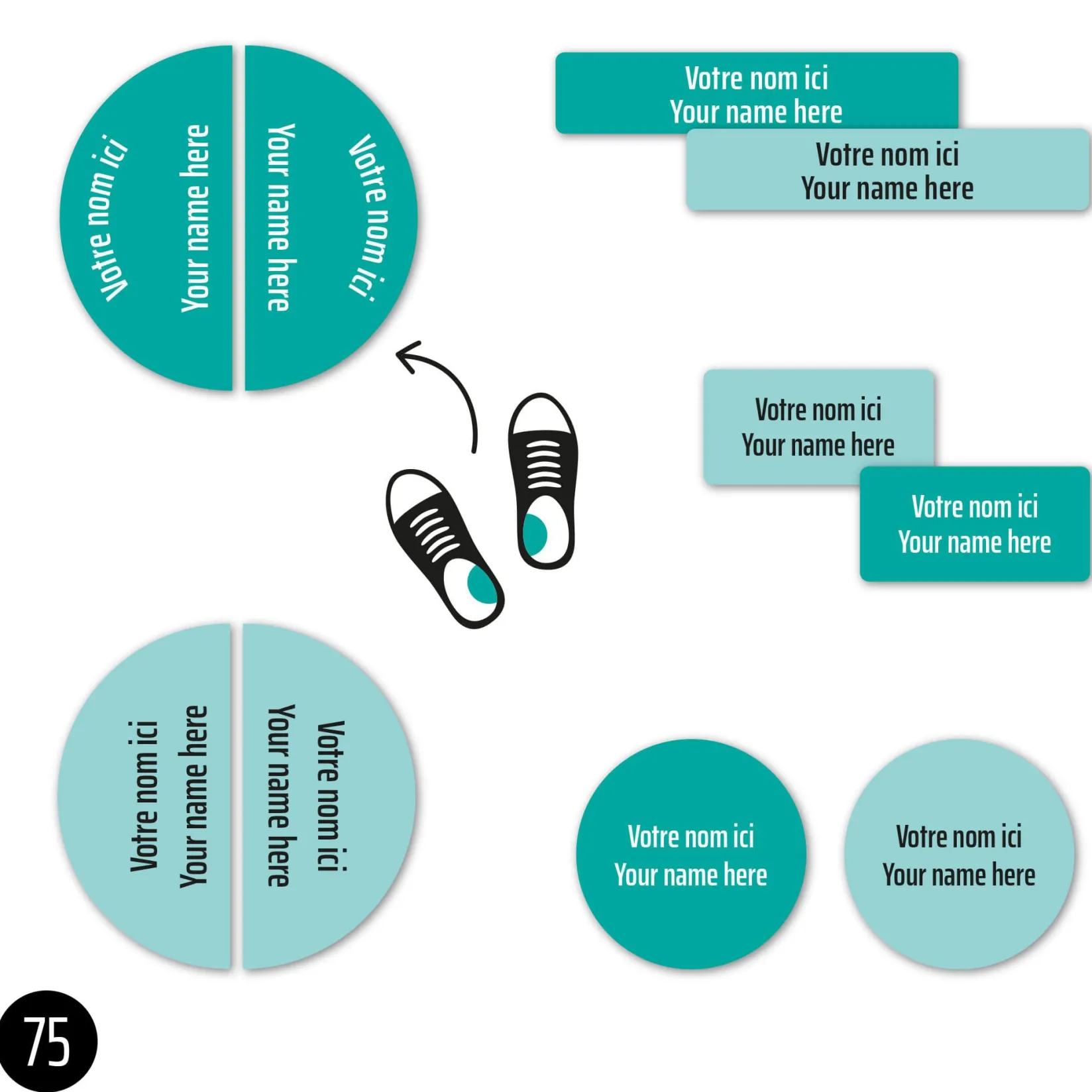 Online Peel And Stick Name Labels Mini - Turquoise Kids Personalized Name Labels|Personalized Name Labels
