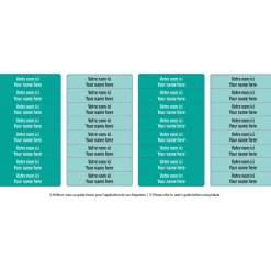 Online Peel And Stick Name Labels Mini - Turquoise Kids Personalized Name Labels|Personalized Name Labels
