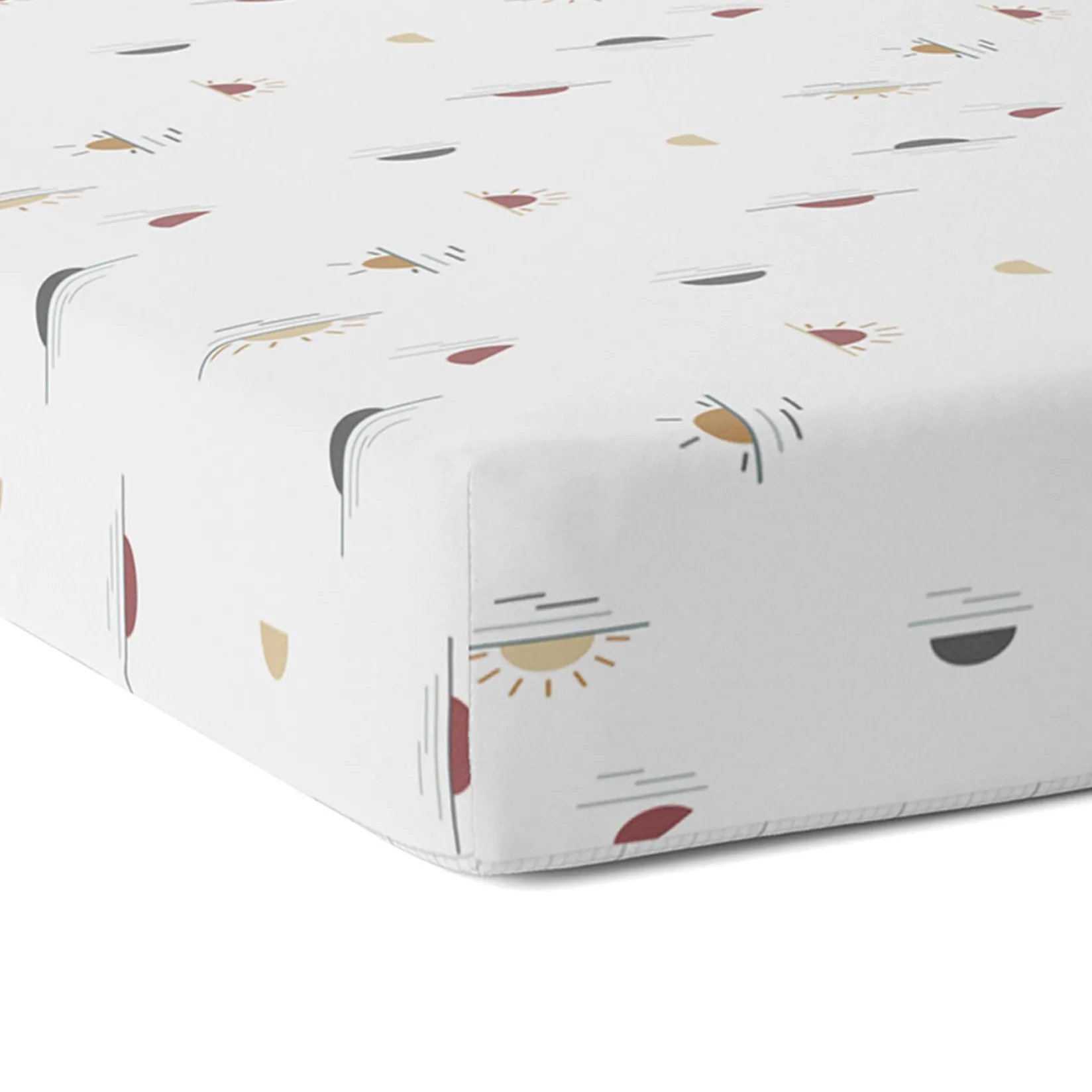 Sheets|Bedding>Kushies Percale Crib Sheet - Suns