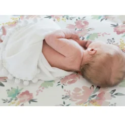 Hot Percale Crib Sheet - Watercolour Flowers Kids Sheets|Bedding