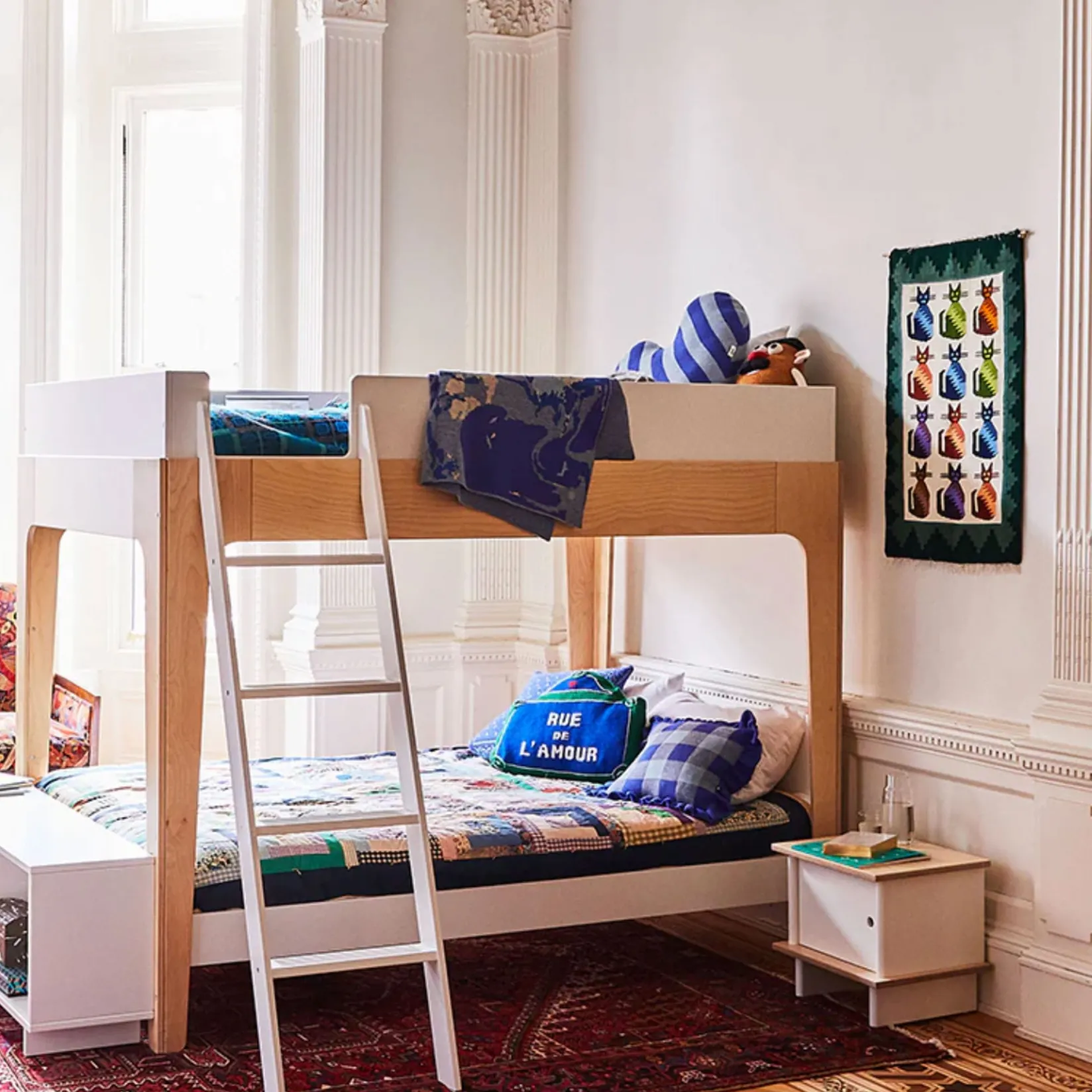 Twin, Full & Queen Beds>Oeuf Perch Bunk Bed Full - Natural/ White