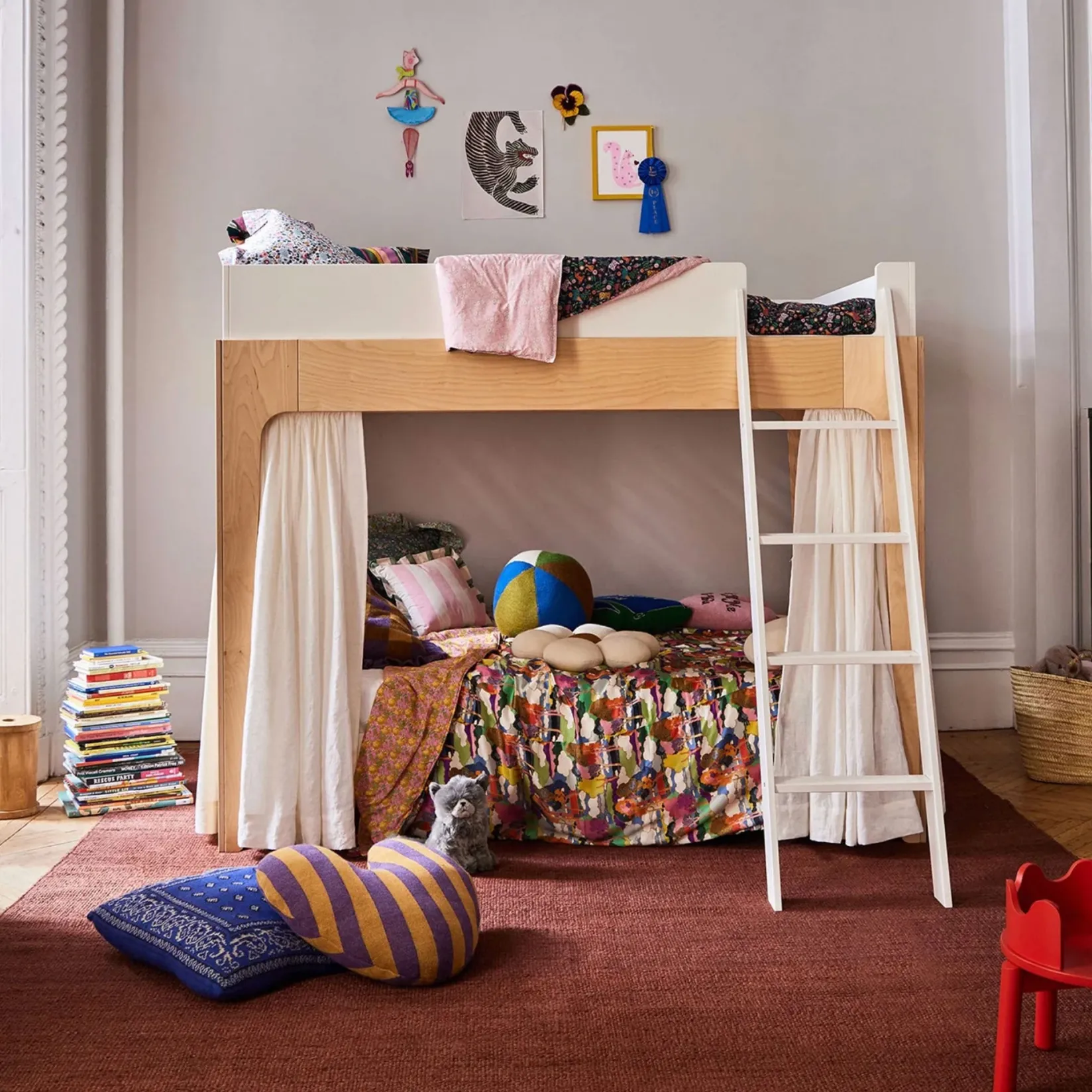 Twin, Full & Queen Beds>Oeuf Perch Bunk Bed Full - Natural/ White