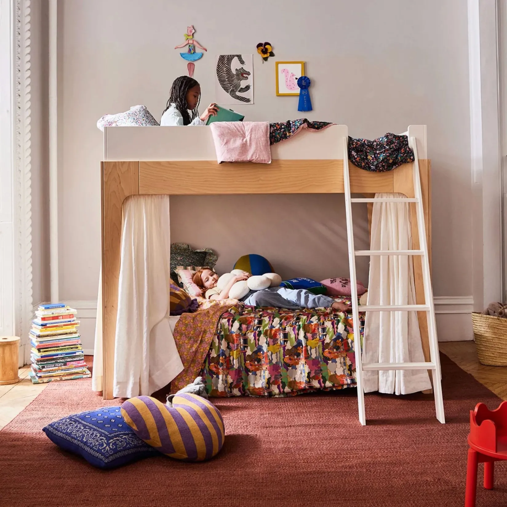 Twin, Full & Queen Beds>Oeuf Perch Bunk Bed Full - Natural/ White