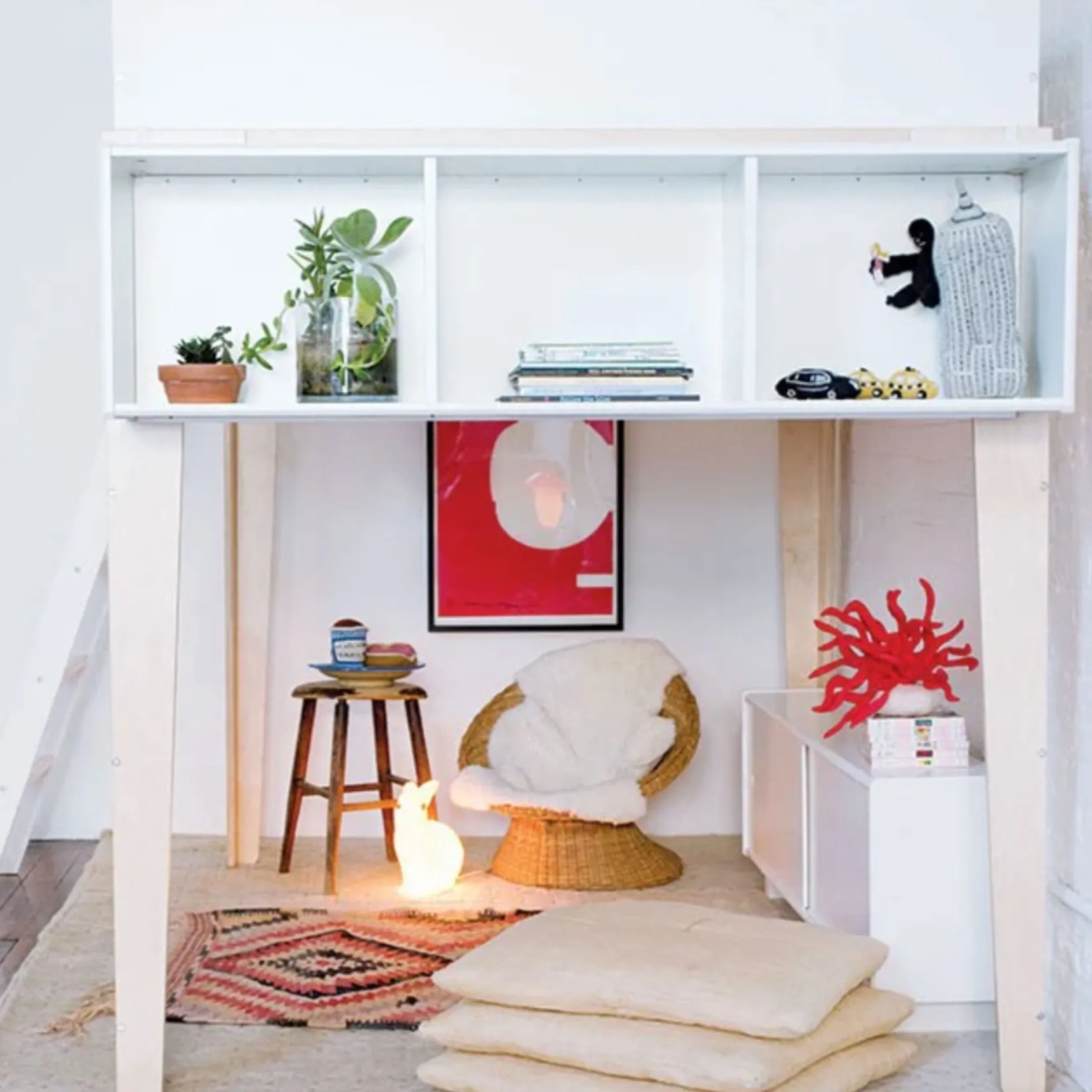 Discount Perch Double Loft Bed - Natural/ White Twin, Full & Queen Beds