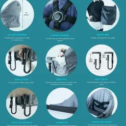 High Chairs & Booster Seats|High Chairs & Booster Seats>Guzzie + Guss Perch Hanging Table Chair Booster Seat - Charcoal