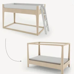 Twin, Full & Queen Beds>Oeuf Perch Nest Twin Bed - Natural/ White