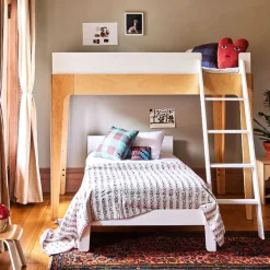 New Perch Twin Bunk Bed - Natural/ White Twin, Full & Queen Beds